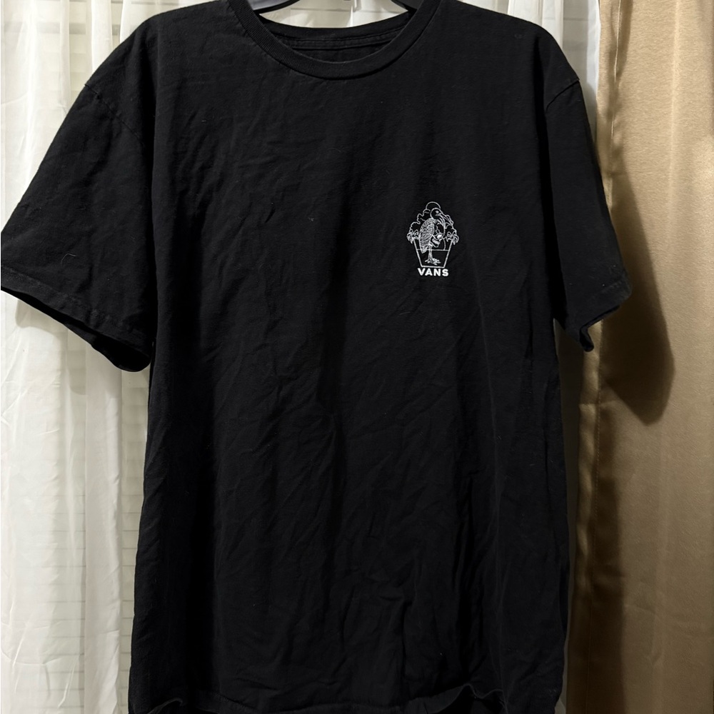 Vans Black Short Sleeve Tees Casual Style